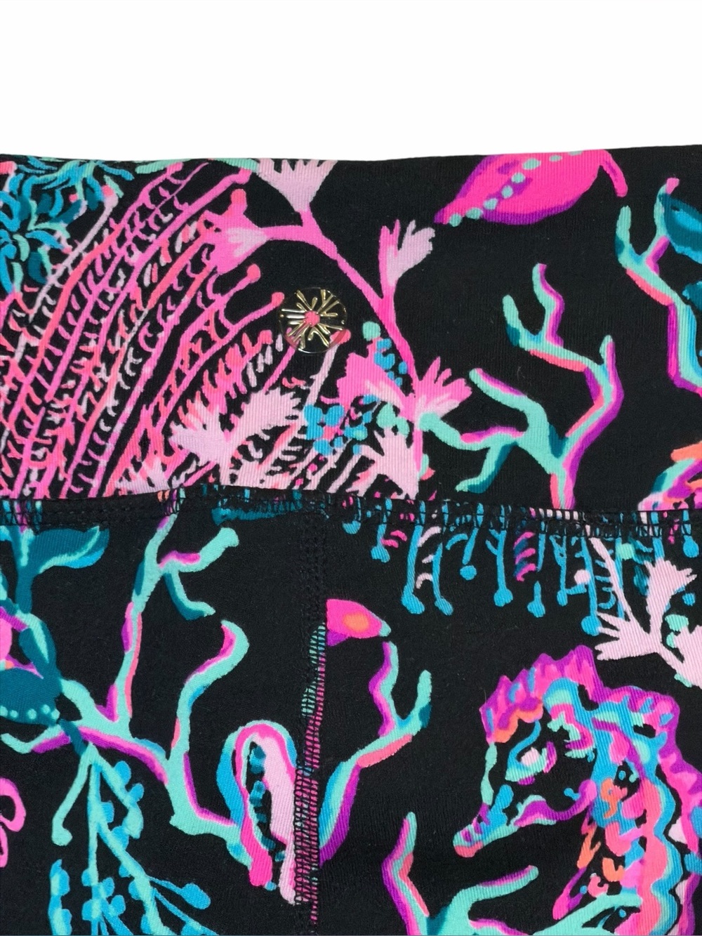 LILLY PULITZER Weekender Mid Rise Midi Leggings TWILIGHT CORAL- Small - Picture 9 of 14